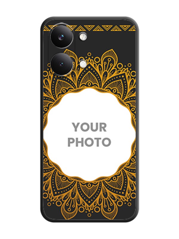 Custom Round Image with Floral Design On Space Black Custom Soft Matte Mobile Back Cover - Poco X8 Pro Max 5G - alternate view