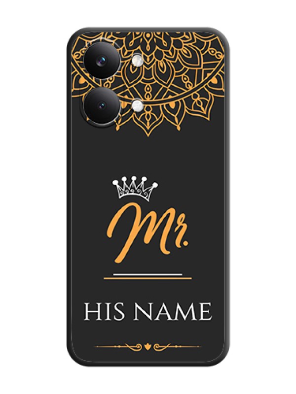 Custom Mr Name with Floral Design On Space Black Custom Soft Matte Mobile Back Cover - Poco X8 Pro Max 5G - alternate view