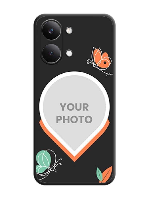Custom Upload Pic With Simple Butterly Design On Space Black Custom Soft Matte Mobile Back Cover - Poco X8 Pro Max 5G - alternate view