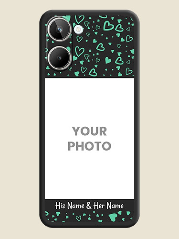 Custom Sea Green Indefinite Love Pattern on Photo on Space Black Soft Matte Mobile Cover - Realme 10 Pro 5G - alternate view