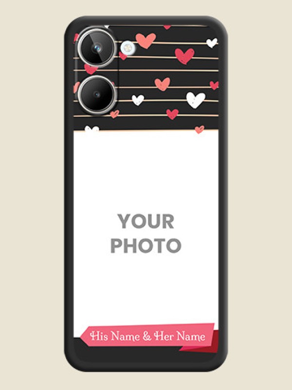 Custom Love Pattern with Name on Pink Ribbon  on Photo on Space Black Soft Matte Back Cover - Realme 10 Pro 5G - alternate view