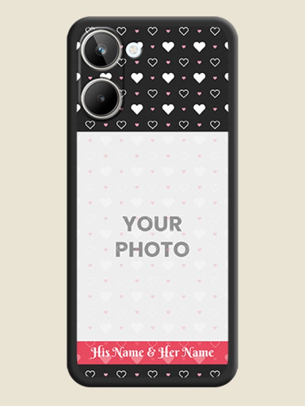 Custom White Color Love Symbols with Text Design on Photo on Space Black Soft Matte Phone Cover - Realme 10 Pro 5G - alternate view