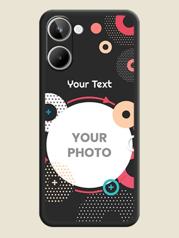 Custom Multicoloured Round Image on Personalised Space Black Soft Matte Cases - Realme 10 Pro 5G - alternate view