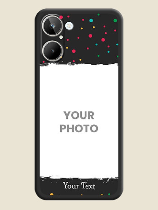 Custom Multicolor Dotted Pattern with Text on Space Black Custom Soft Matte Phone Back Cover - Realme 10 Pro 5G - alternate view