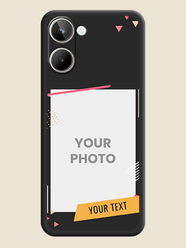 Custom Photo Frame with Triangle Small Dots on Photo on Space Black Soft Matte Back Cover - Realme 10 Pro 5G - alternate view