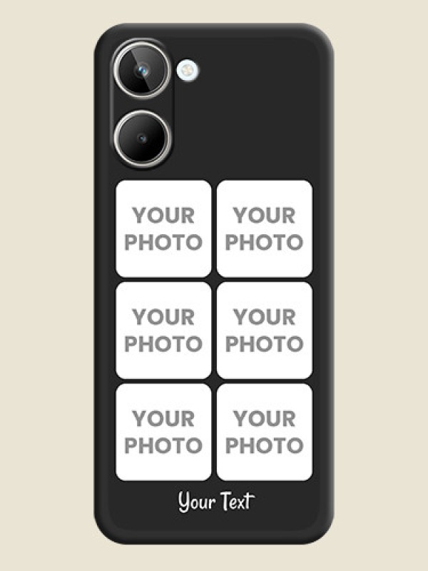 Custom Floral Art with 6 Image Holder on Photo on Space Black Soft Matte Mobile Case - Realme 10 Pro 5G - alternate view