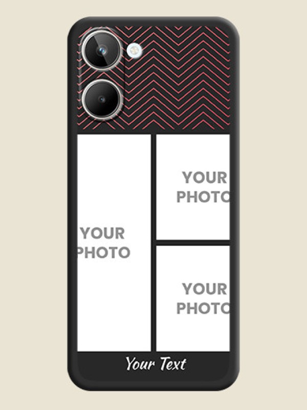 Custom Wave Pattern with 3 Image Holder on Space Black Custom Soft Matte Back Cover - Realme 10 Pro 5G - alternate view