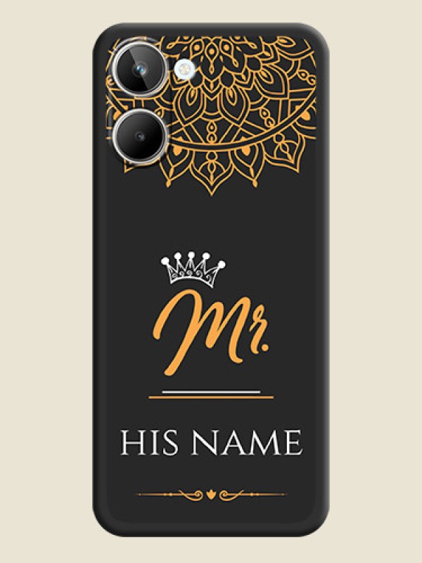 Custom Mr Name with Floral Design  on Personalised Space Black Soft Matte Cases - Realme 10 Pro 5G - alternate view