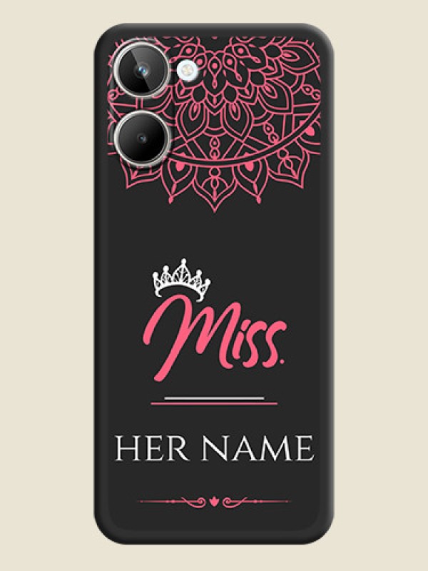 Custom Mrs Name with Floral Design on Space Black Personalized Soft Matte Phone Covers - Realme 10 Pro 5G - alternate view
