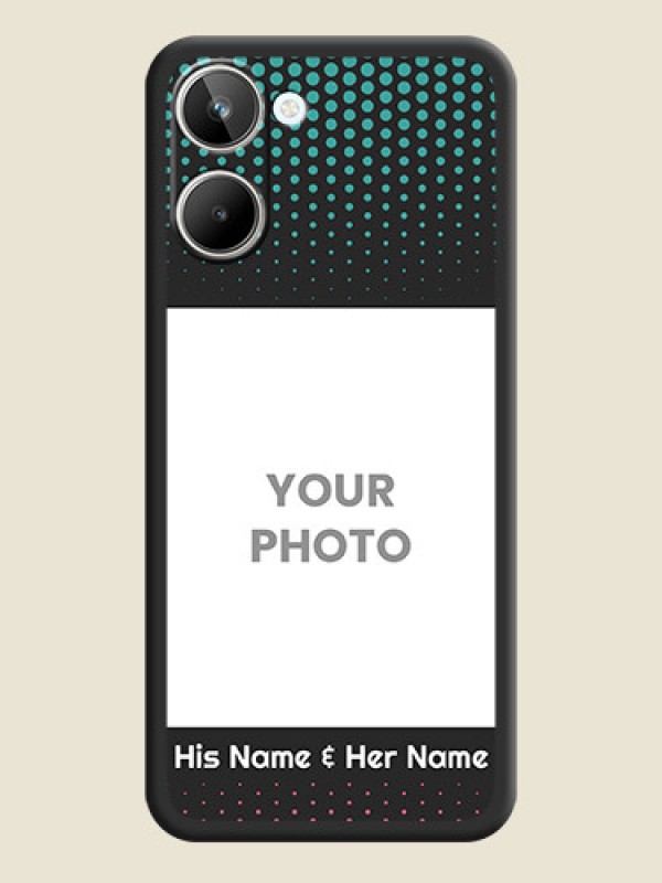 Custom Faded Dots with Grunge Photo Frame and Text on Space Black Custom Soft Matte Phone Cases - Realme 10 Pro 5G - alternate view