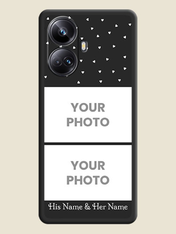 Custom Miniature Love Symbols with Name on Space Black Custom Soft Matte Back Cover - Realme 10 Pro Plus 5G - alternate view