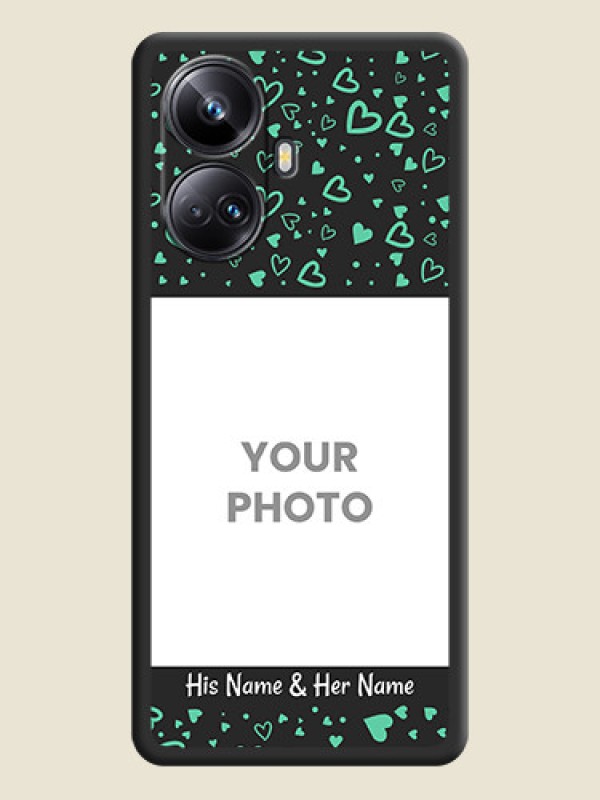 Custom Sea Green Indefinite Love Pattern on Photo on Space Black Soft Matte Mobile Cover - Realme 10 Pro Plus 5G - alternate view