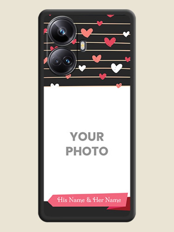 Custom Love Pattern with Name on Pink Ribbon  on Photo on Space Black Soft Matte Back Cover - Realme 10 Pro Plus 5G - alternate view