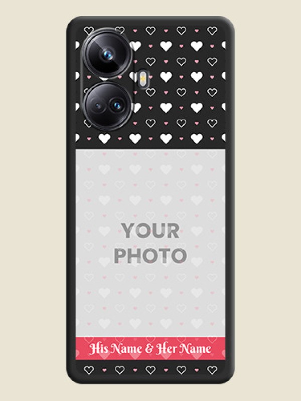 Custom White Color Love Symbols with Text Design on Photo on Space Black Soft Matte Phone Cover - Realme 10 Pro Plus 5G - alternate view