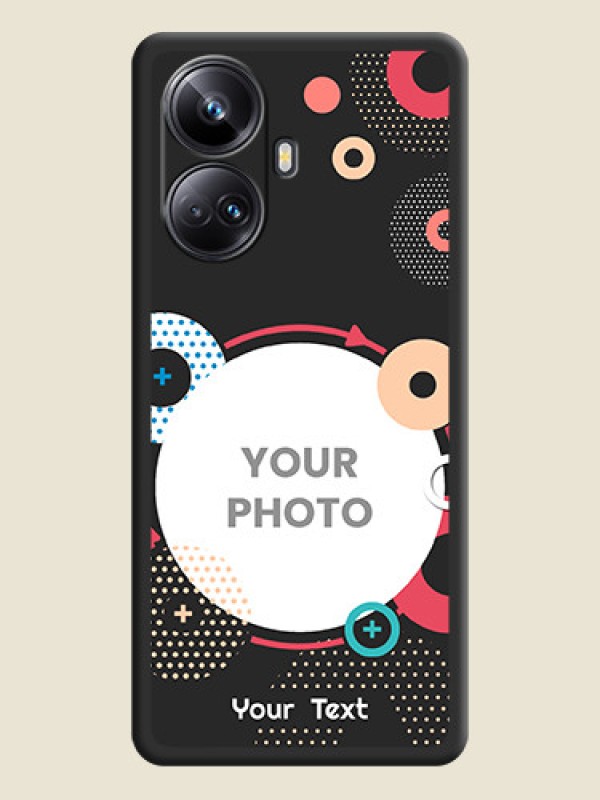 Custom Multicoloured Round Image on Personalised Space Black Soft Matte Cases - Realme 10 Pro Plus 5G - alternate view