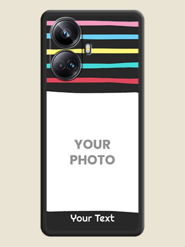Custom Multicolor Lines with Image on Space Black Personalized Soft Matte Phone Covers - Realme 10 Pro Plus 5G - alternate view
