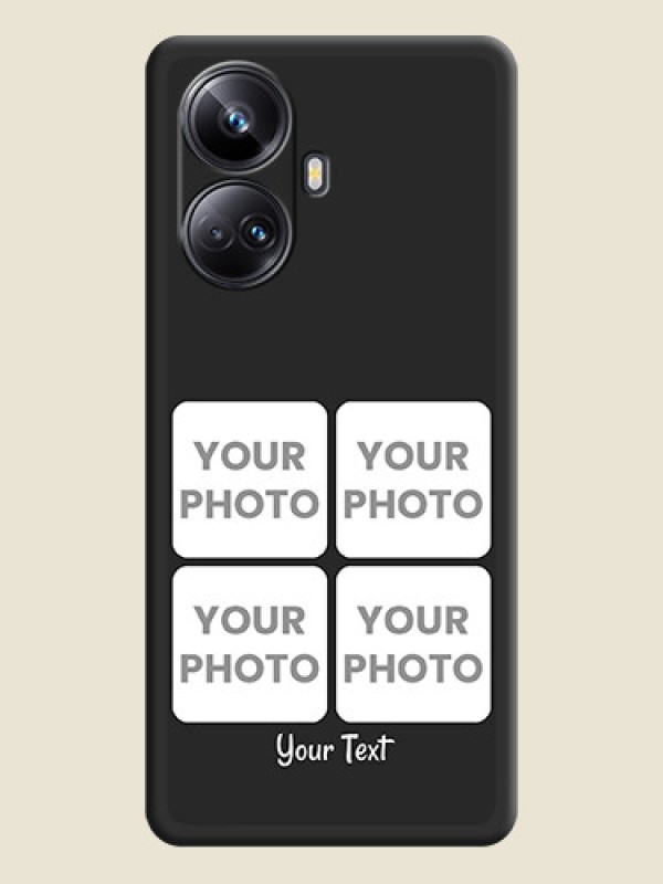 Custom Floral Art with 6 Image Holder on Photo on Space Black Soft Matte Mobile Case - Realme 10 Pro Plus 5G - alternate view