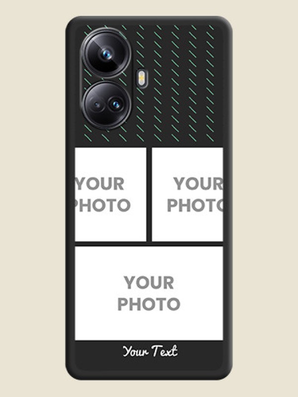Custom Cross Dotted Pattern with 2 Image Holder  on Personalised Space Black Soft Matte Cases - Realme 10 Pro Plus 5G - alternate view