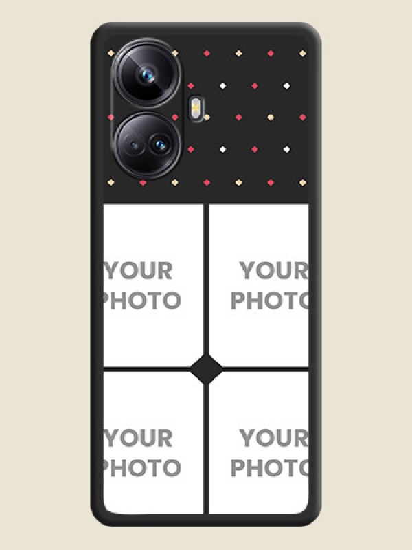 Custom Multicolor Dotted Pattern with 4 Image Holder on Space Black Custom Soft Matte Phone Cases - Realme 10 Pro Plus 5G - alternate view