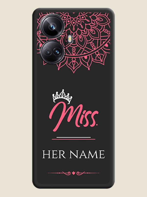 Custom Mrs Name with Floral Design on Space Black Personalized Soft Matte Phone Covers - Realme 10 Pro Plus 5G - alternate view