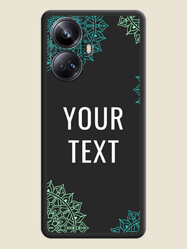 Custom Your Name with Floral Design on Space Black Custom Soft Matte Back Cover - Realme 10 Pro Plus 5G - alternate view