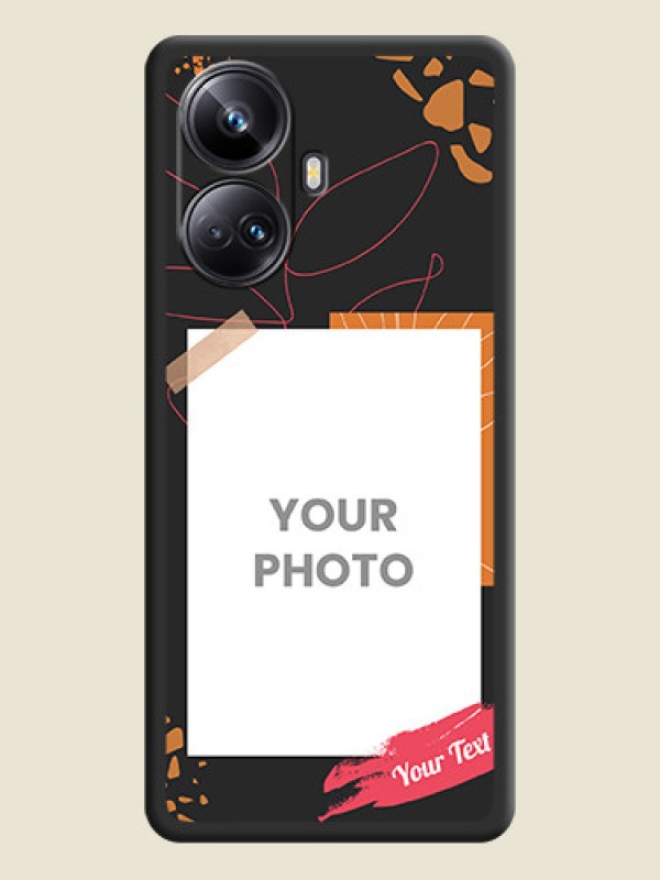 Custom Orange Photo Frame on Space Black Custom Soft Matte Phone Back Cover - Realme 10 Pro Plus 5G - alternate view