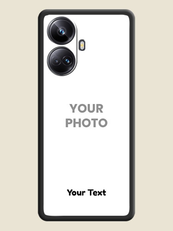 Custom Full Single Pic Upload With Text On Space Black Personalized Soft Matte Phone Covers -Realme 10 Pro Plus 5G - alternate view