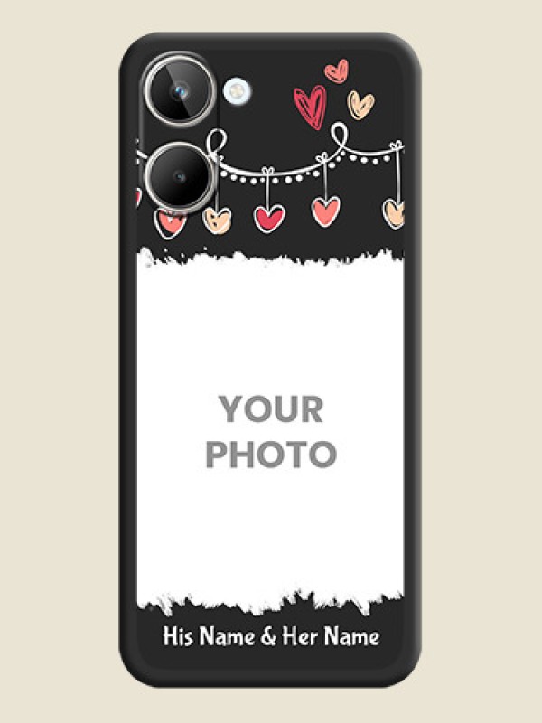Custom Pink Love Hangings with Name on Space Black Custom Soft Matte Phone Cases - Realme 10 - alternate view