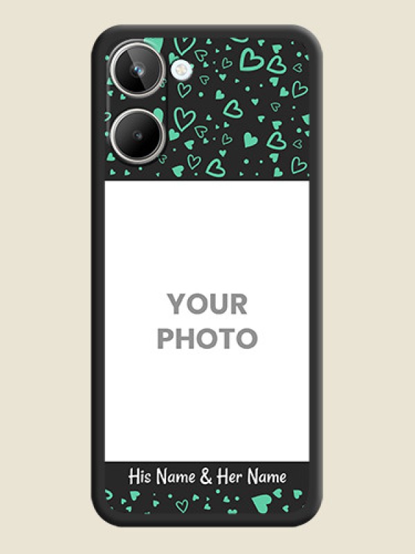 Custom Sea Green Indefinite Love Pattern on Photo on Space Black Soft Matte Mobile Cover - Realme 10 - alternate view