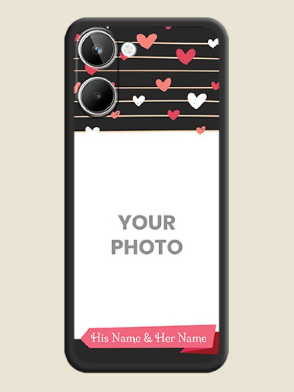 Custom Love Pattern with Name on Pink Ribbon  on Photo on Space Black Soft Matte Back Cover - Realme 10 - alternate view