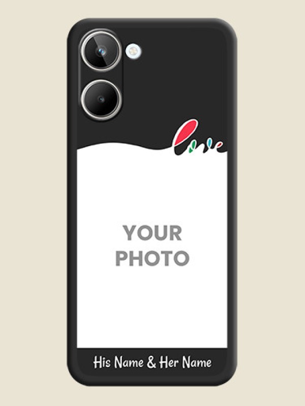 Custom Fall in Love Pattern with Picture on Photo on Space Black Soft Matte Mobile Case - Realme 10 - alternate view