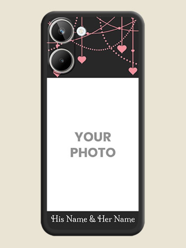 Custom Pink Love Hangings with Text on Space Black Custom Soft Matte Back Cover - Realme 10 - alternate view
