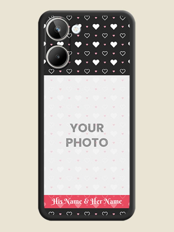 Custom White Color Love Symbols with Text Design on Photo on Space Black Soft Matte Phone Cover - Realme 10 - alternate view