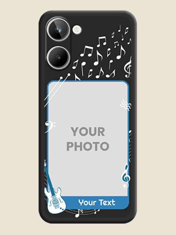 Custom Musical Theme Design with Text on Photo on Space Black Soft Matte Mobile Case - Realme 10 - alternate view