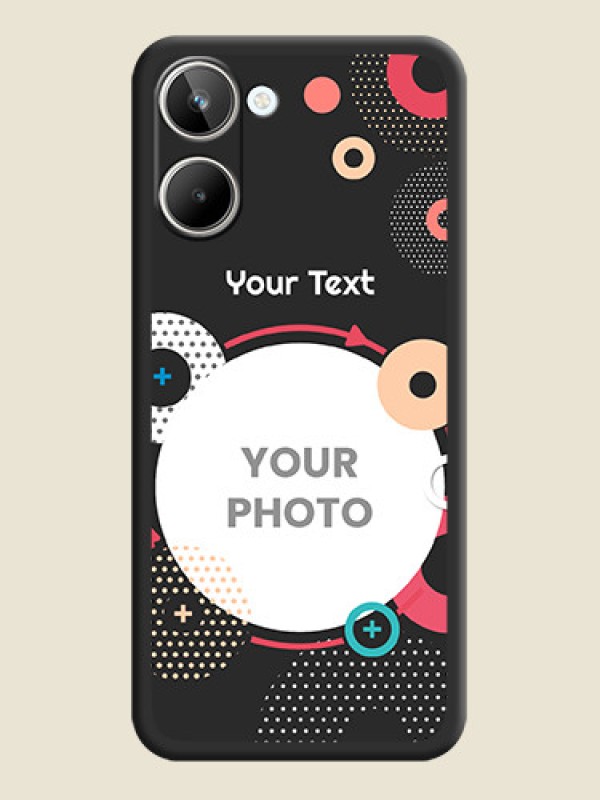 Custom Multicoloured Round Image on Personalised Space Black Soft Matte Cases - Realme 10 - alternate view