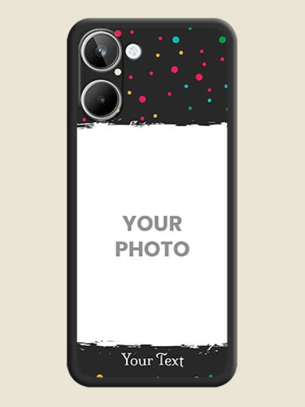 Custom Multicolor Dotted Pattern with Text on Space Black Custom Soft Matte Phone Back Cover - Realme 10 - alternate view