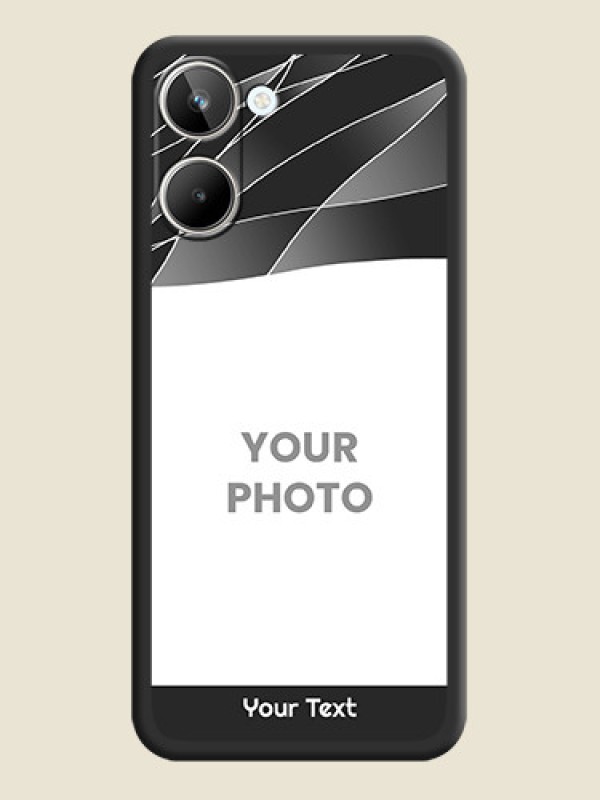 Custom Mixed Wave Lines on Photo on Space Black Soft Matte Mobile Cover - Realme 10 - alternate view