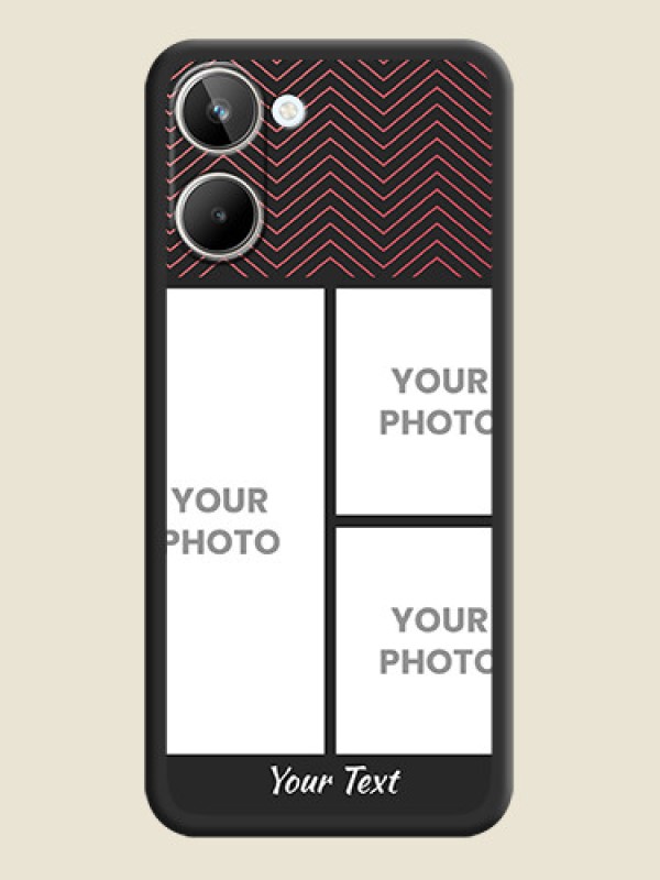 Custom Wave Pattern with 3 Image Holder on Space Black Custom Soft Matte Back Cover - Realme 10 - alternate view