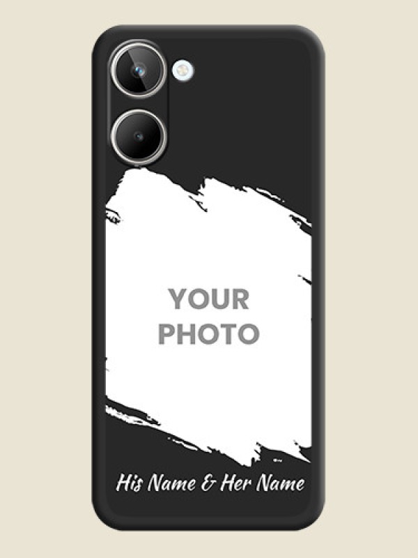 Custom Grunge Brush Strokes on Photo on Space Black Soft Matte Back Cover - Realme 10 - alternate view