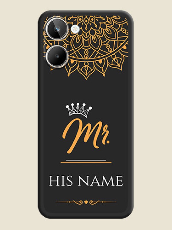 Custom Mr Name with Floral Design  on Personalised Space Black Soft Matte Cases - Realme 10 - alternate view