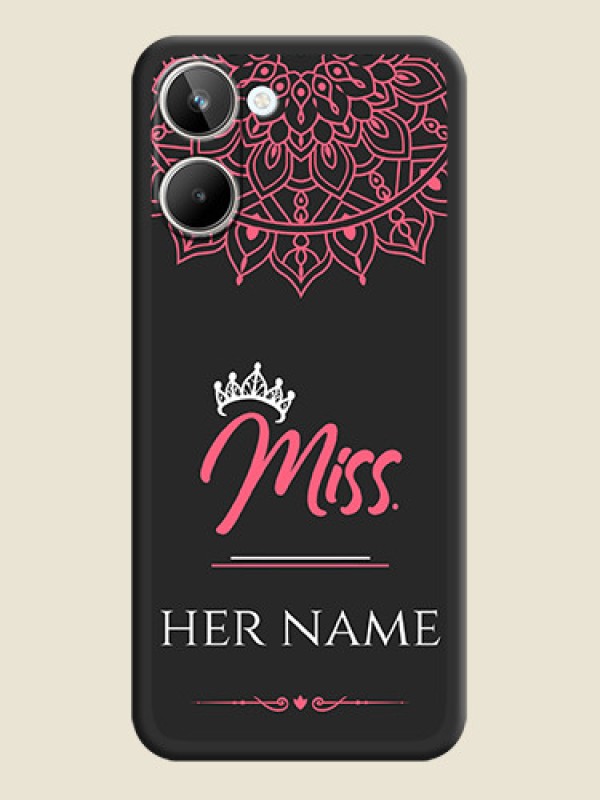 Custom Mrs Name with Floral Design on Space Black Personalized Soft Matte Phone Covers - Realme 10 - alternate view