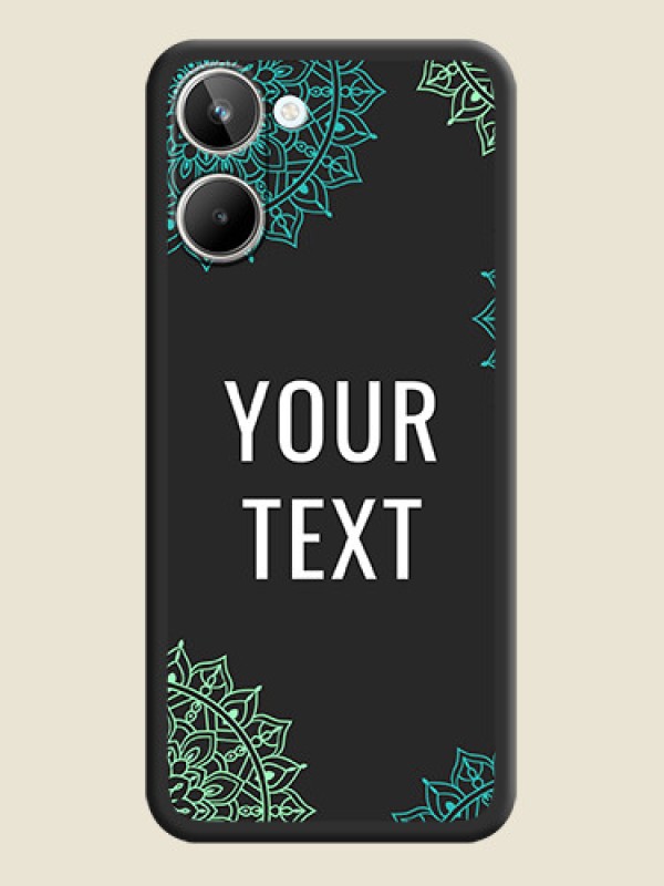 Custom Your Name with Floral Design on Space Black Custom Soft Matte Back Cover - Realme 10 - alternate view
