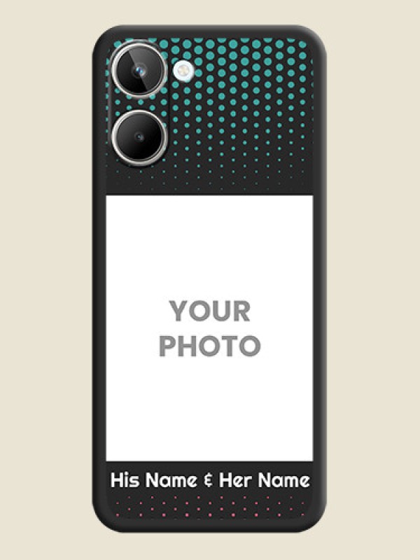 Custom Faded Dots with Grunge Photo Frame and Text on Space Black Custom Soft Matte Phone Cases - Realme 10 - alternate view