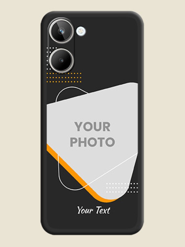 Custom Yellow Triangle on Photo on Space Black Soft Matte Phone Cover - Realme 10 - alternate view
