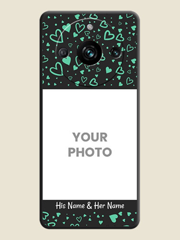 Custom Sea Green Indefinite Love Pattern - Photo on Space Black Soft Matte Mobile Cover - Realme 11 Pro 5G - alternate view