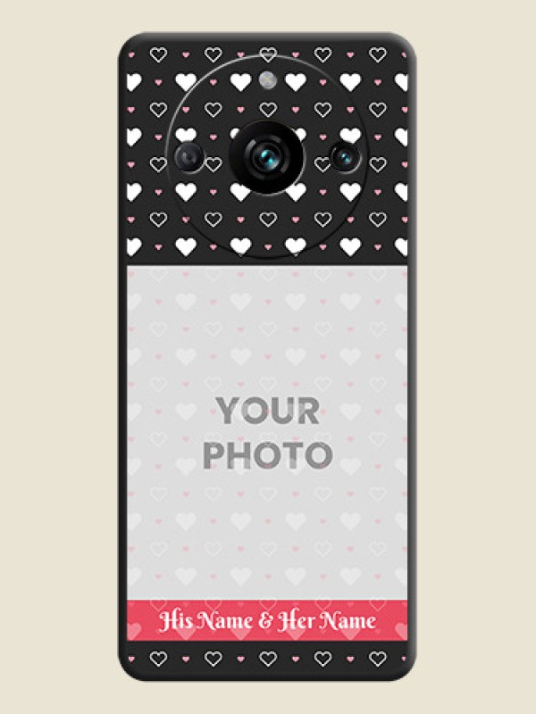 Custom White Color Love Symbols with Text Design - Photo on Space Black Soft Matte Phone Cover - Realme 11 Pro 5G - alternate view