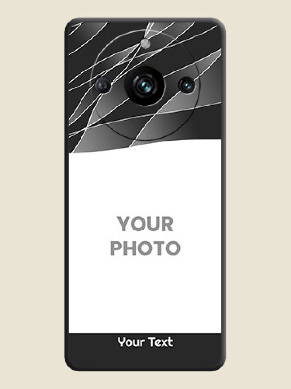 Custom Mixed Wave Lines - Photo on Space Black Soft Matte Mobile Cover - Realme 11 Pro 5G - alternate view