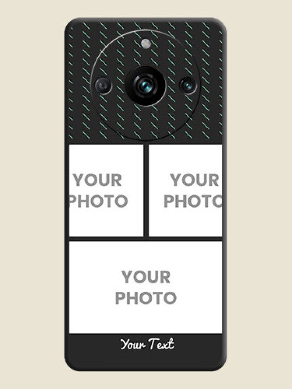 Custom Cross Dotted Pattern with 2 Image Holder on Personalised Space Black Soft Matte Cases - Realme 11 Pro 5G - alternate view