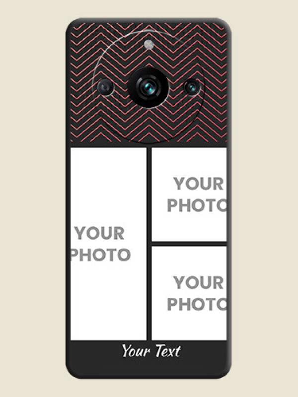 Custom Wave Pattern with 3 Image Holder on Space Black Custom Soft Matte Back Cover - Realme 11 Pro 5G - alternate view