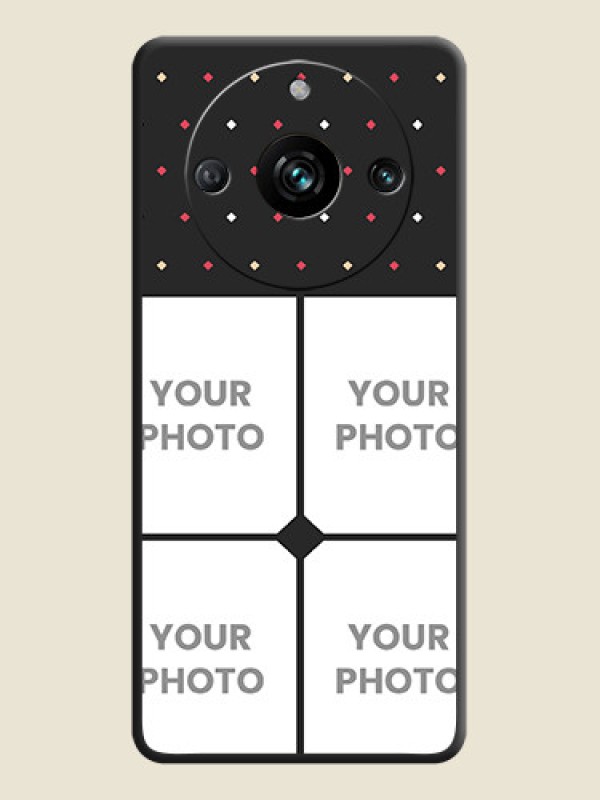 Custom Multicolor Dotted Pattern with 4 Image Holder on Space Black Custom Soft Matte Phone Cases - Realme 11 Pro 5G - alternate view